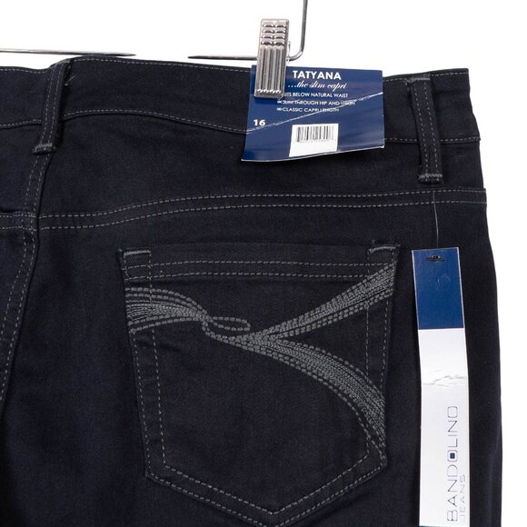 Bandolino Tatyana Slim Capri Jeans 16 Womens NEW Black Denim Stretch Mid Rise - Picture 5 of 6